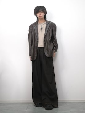 「アイテム（スラックス）」を使った、 TAKATOさん（メンズ・172cm）の冬コーディネート