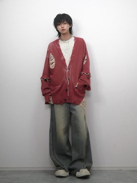 「アイテム（カーディガン/ボレロ）」を使った、 TAKATOさん（メンズ・172cm）の秋コーディネート