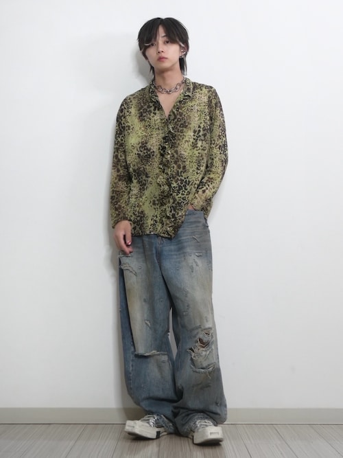 FR(13)NDS /フレンズ/HDKダメージワイドパンツ takato着用 FR(13)NDS/フレンズ/HDKダメージワイドパンツ(F indigo)｜ ROYAL