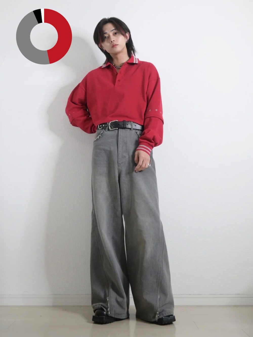 kolor 24SS ポロシャツ takatoさん着用 TAKATO｜kolorのアクセサリーを使ったコーディネート - WEAR