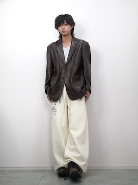 「アイテム（スウェットパンツ）」を使った、 TAKATOさん（メンズ・172cm）の冬コーディネート