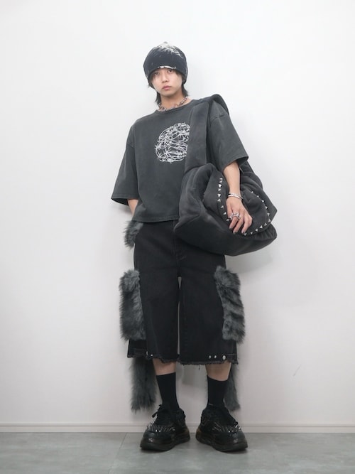 GRANCY カーゴパンツ　Mサイズ　ブラック GRANCY カーゴパンツ 「GRANCY」ZipDesign CargoPants / ジップ