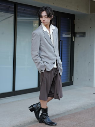 「JOHN LAWRENCE SULLIVAN（ジョンローレンスサリバン）のMONSTER BOOTS（ブーツ）」を使った、 TAKATOさん（メンズ・172cm）の春コーディネート