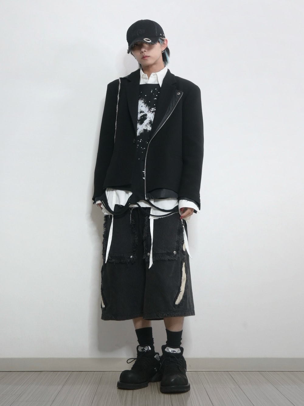 GRANCY テーラードジャケット　ブラック GRANCY】Reverse LayeredDesign TailoredJacket / リバース