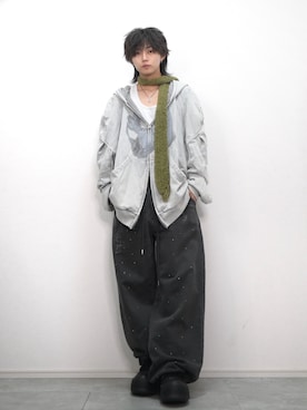 「アイテム（スウェットパンツ）」を使った、 TAKATOさん（メンズ・172cm）の冬コーディネート