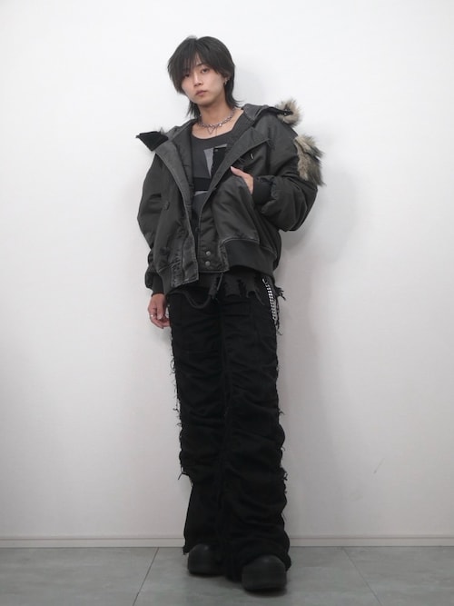 GRANCY カーゴパンツ 「GRANCY」Shirred Damage design Cotton Pants