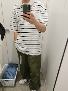 「oversize」｜「アイテム（チノパンツ）」を使った、elootdさん（メンズ・170cm）の春コーディネート