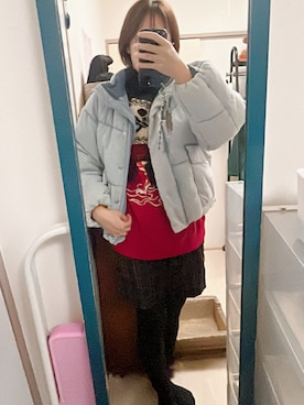 「アイテム（ネックウォーマー/スヌード）」を使った、amiruri184さん（レディース・164cm）の冬コーディネート