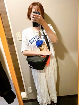 「アイテム（ボディバッグ/ウエストポーチ）」を使った、amiruri184さん（レディース・164cm）の夏コーディネート
