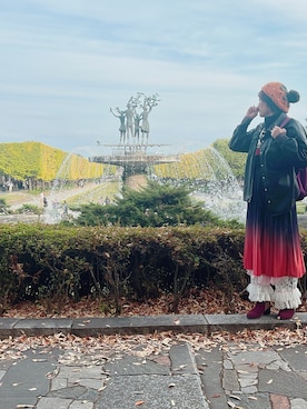 「アイテム（ネックウォーマー/スヌード）」を使った、amiruri184さん（レディース・164cm）の秋コーディネート