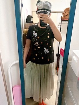 「アイテム（キャスケット）」を使った、amiruri184さん（レディース・164cm）の夏コーディネート