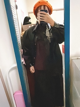 「アイテム（ライダースジャケット）」を使った、amiruri184さん（レディース・164cm）の秋コーディネート