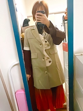 「アイテム（スカート、オレンジ系）」を使った、amiruri184さん（レディース・164cm）の秋コーディネート