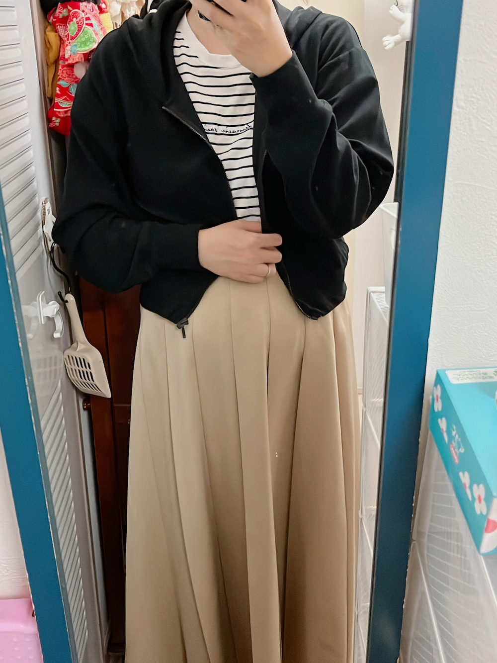 「プチプラ、オトナカワイイ、しまむら、ロングスカート、日焼け対策」｜「Honeysのアイテム（Tシャツ/カットソー、ホワイト系）」を使った、amiruri184さん（骨格ウェーブ・レディース・164cm）の夏コーディネートの1枚目の写真