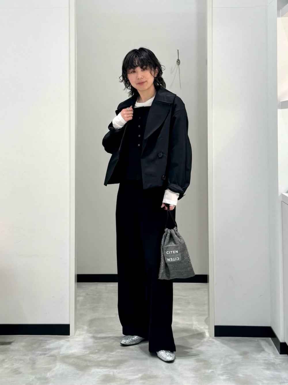 美品✨ CITEN シテントレンチライクショートブルゾン　モカ　S サイズ CITEN＞トレンチライクショートブルゾン