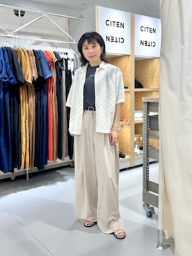 「CITEN（シテン）の＜CITEN＞シンプル ベルト（ベルト）」を使った、MORIさん（レディース・159cm・30代）の夏コーディネート