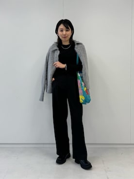 「アイテム（エコバッグ/サブバッグ）」を使った、MORIさん（レディース・159cm）の秋コーディネート