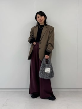 「アイテム（スウェットパンツ）」を使った、MORIさん（レディース・159cm・30代）の秋コーディネート