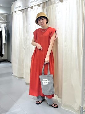 「CITEN（シテン）の＜CITEN＞クロスストラップフラットサンダル（サンダル）」を使った、MORIさん（レディース・159cm・30代）の夏コーディネート