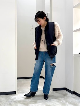 「骨格_ナチュラル」｜MORIさん（レディース・159cm）の冬コーディネート