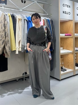 「アイテム（エコバッグ/サブバッグ）」を使った、MORIさん（レディース・159cm）の冬コーディネート