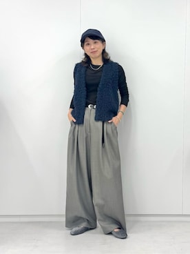「アイテム（キャップ）」を使った、MORIさん（レディース・159cm・30代）の秋コーディネート