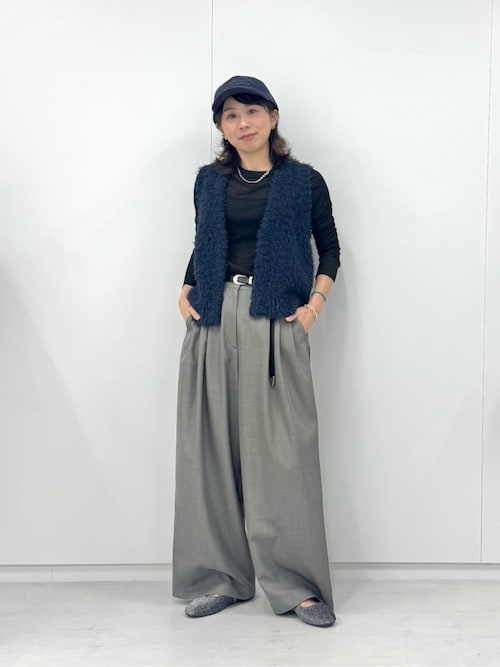 シルク混 タックイージーパンツ ウエストゴム WITH OR WITHOUT - Cargo Silk Pants / シルク混 ワイドシルエット