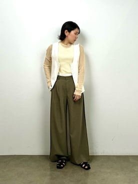 「CITEN（シテン）のアイテム（スラックス）」を使った、MORIさん（レディース・159cm）の春コーディネート