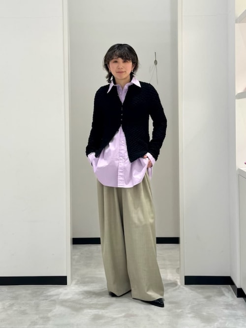 ワイドスラックス　ナイロン　3タック lemontea ワイドスラックス ナイロン 3タック lemontea - メルカリ