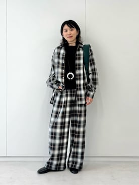「アイテム（スラックス）」を使った、MORIさん（レディース・159cm・30代）の秋コーディネート