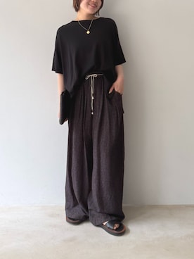 「CROSS FUNCTION（クロスファンクション）のアイテム」を使った、CF ECスタッフさん（レディース・154cm）の春コーディネート