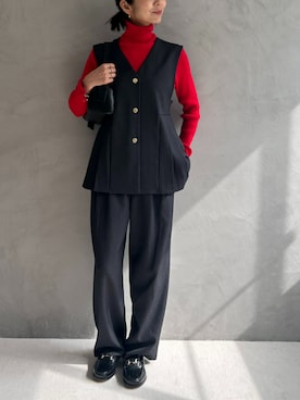 「CROSS FUNCTION（クロスファンクション）のアイテム」を使った、CF ECスタッフさん（レディース・165cm）の秋コーディネート