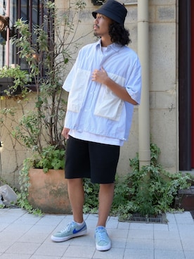 「CANAL JEAN（キャナルジーン）のアイテム（帽子）」を使った、かくさん（メンズ・175cm）の夏コーディネート