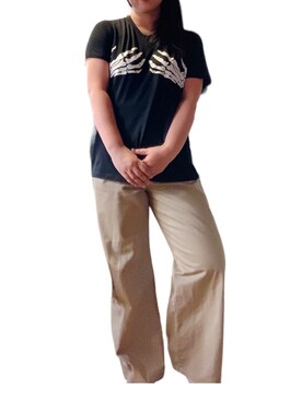 「秋先取りコーデ」｜「アイテム（チノパンツ）」を使った、risaさん（レディース・163cm）の秋コーディネート