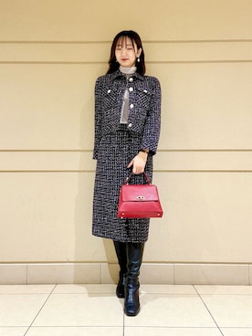 「ANAYI（アナイ）のアイテム（その他アウター）」を使った、Yamazawa.aさん（レディース・167cm）の冬コーディネート