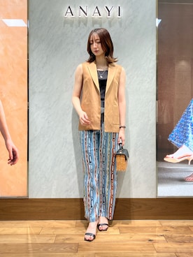 「ANAYI（アナイ）のアイテム（その他アウター）」を使った、Yamazawa.aさん（レディース・167cm）の春コーディネート