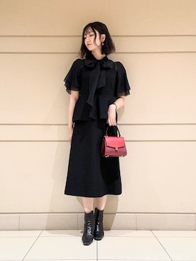 「オーガンジー」｜「アイテム（ワンピース/ドレス）」を使った、Yamazawa.aさん（レディース・167cm）の秋コーディネート