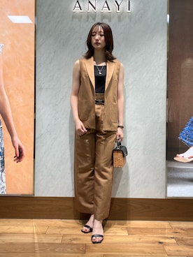 「ANAYI（アナイ）のアイテム（その他アウター）」を使った、Yamazawa.aさん（レディース・167cm）の春コーディネート