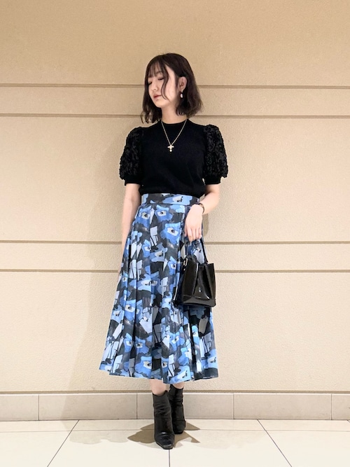 ANAYIアナイ ペイントフラワープリントスカート 36 【公式通販】