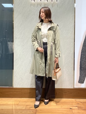 「ANAYI（アナイ）のアイテム（モッズコート）」を使った、Yamazawa.aさん（レディース・167cm）の春コーディネート