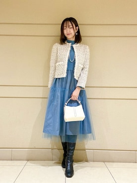「ANAYI（アナイ）のアイテム（ノーカラージャケット）」を使った、Yamazawa.aさん（レディース・167cm）の秋コーディネート