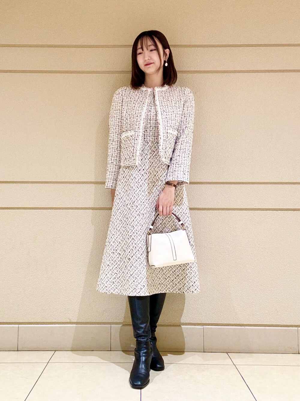 ANAYI（アナイ）の「ファンシーラメツイードノーカラー ジャケット