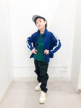 「アイテム（カーゴパンツ）」を使った、KODAIさん（キッズ・131cm）の夏コーディネート