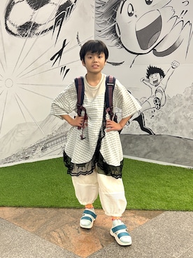 「GRISのアイテム」を使った、KODAIさん（キッズ・135cm）の夏コーディネート