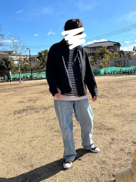 「アイテム（ニット/セーター、ホワイト系）」を使った、とらお🐅さん（メンズ・175cm）の冬コーディネート