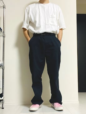 tokuさんの「オーバーサイズクルーネックT（半袖）」を使ったコーディネート