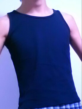 しまむら シマムラ のタンクトップ ブラック系 を使ったメンズ人気ファッションコーディネート Wear