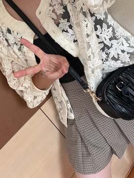 「アイテム（バレッタ/ヘアクリップ）」を使った、夏紀さん（レディース・156cm）の夏コーディネート