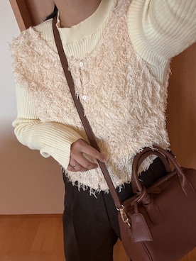 「アイテム（バレッタ/ヘアクリップ）」を使った、夏紀さん（レディース・156cm）の冬コーディネート