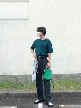 「EMMEL REFINES（エメルリファインズ）のアイテム」を使った、Sugiさん（メンズ・163cm）の夏コーディネート